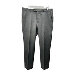 MANTONI Dress Pants Men's 36x30 100% Virgin Wool Classic Fit Grey No Pleat